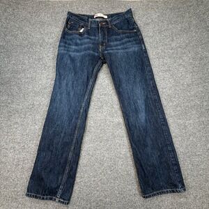 Levi's 505 Regular Jeans Women 16 REG W28 L28 Dark Wash Straight Leg Low Rise